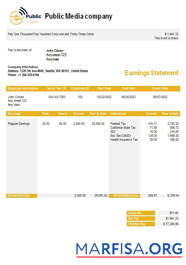 Realistic Public media company earning statement real example